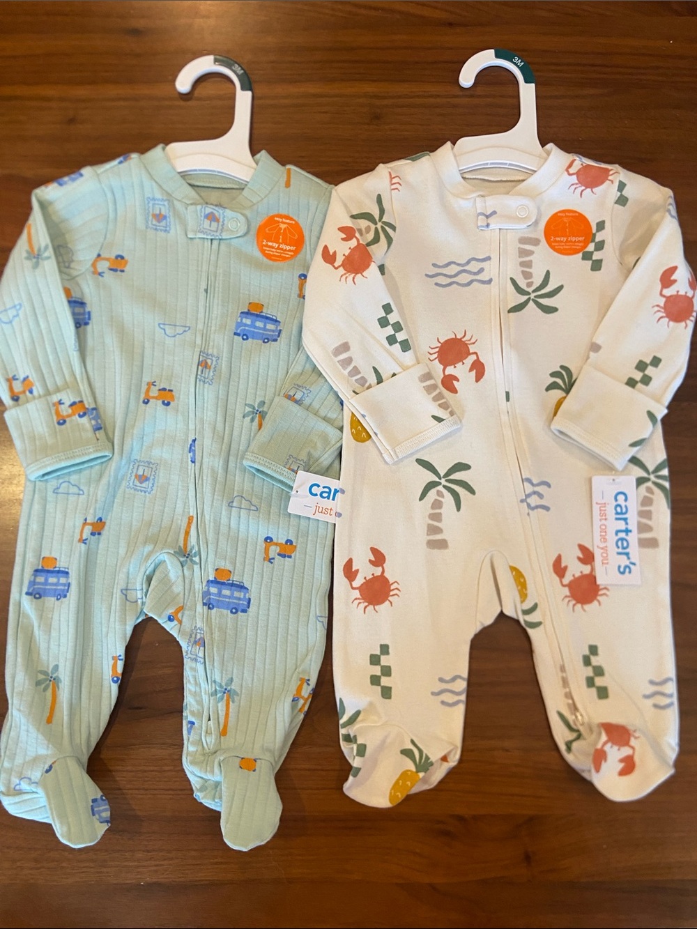 Carter's Cream Footed One-Piece Bundle